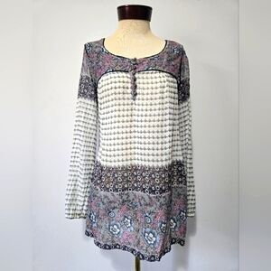 FREE PEOPLE bohemian Patchwork Lightweight Top. Size relaxed XS